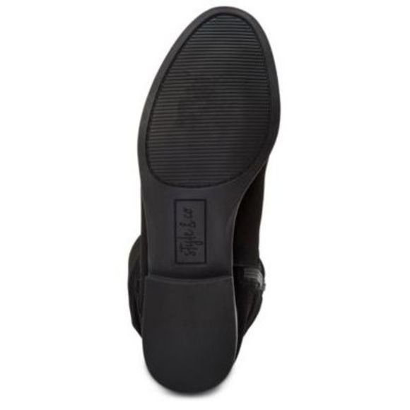 STYLE & COMPANY Womens Black Wide Calf Padded Kelimae Zip-Up Riding Boot 12 M WC - Picture 4 of 4